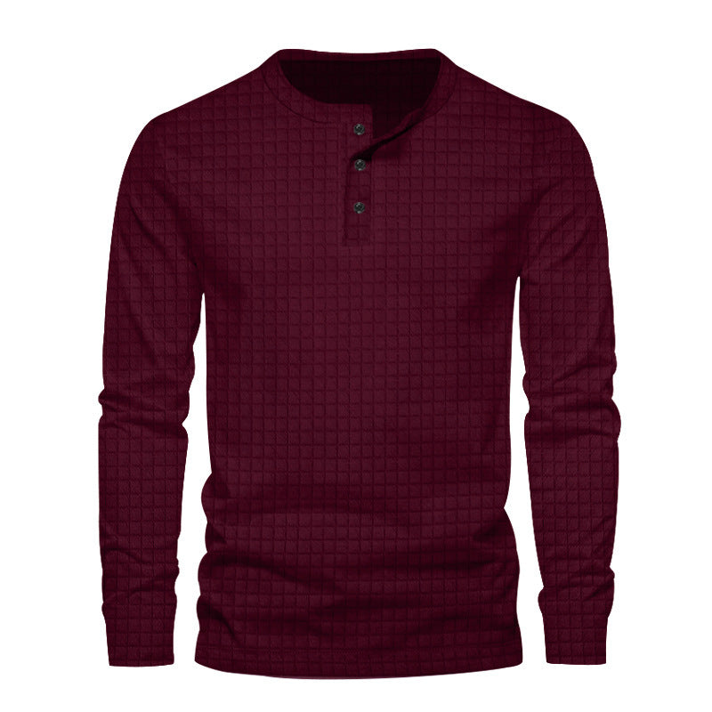 Herren Langarmshirt mit strukturierter Oberfläche und modernen Knöpfen Echoarchiv