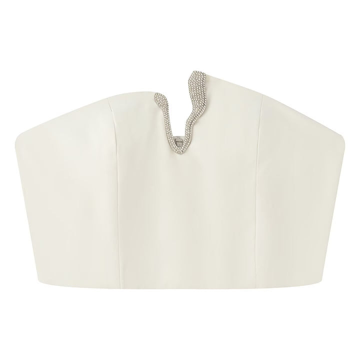 Damen Crop-Top und Mini-Rock Set mit dekorativem Detail Echo Archiv