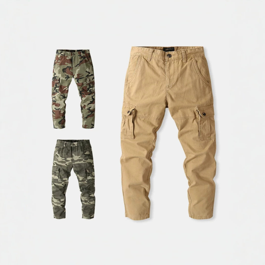 Herren Cargohose mit taktischem Tarnmuster und mehreren Klappentaschen Echoarchiv