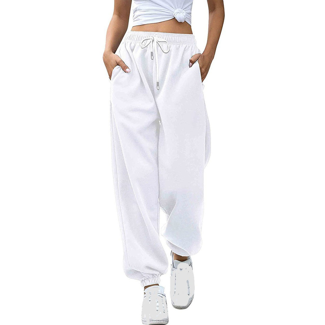 Damen lässige Jogginghose mit hohem Bund elastischen Knöchelabschlüssen und weichem Fleecefutter – Avélisse