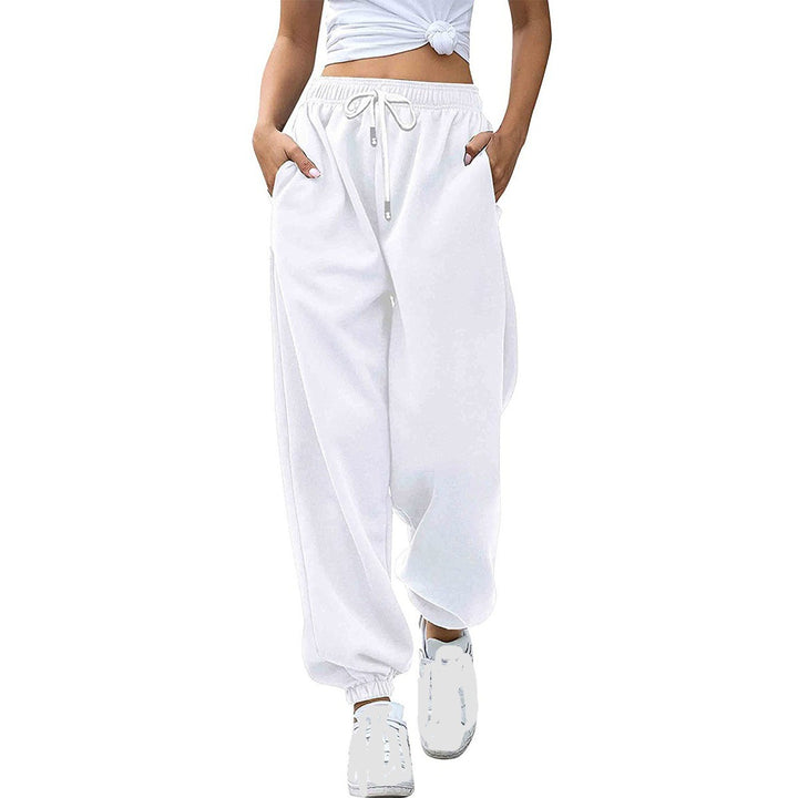 Damen lässige Jogginghose mit hohem Bund elastischen Knöchelabschlüssen und weichem Fleecefutter – Avélisse