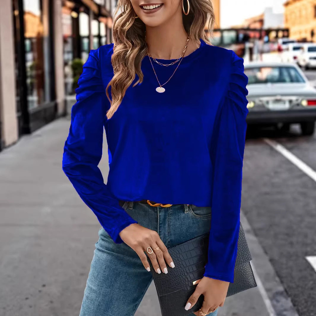 Damen Elegantes Langarmshirt mit Raffungen Echo Archiv