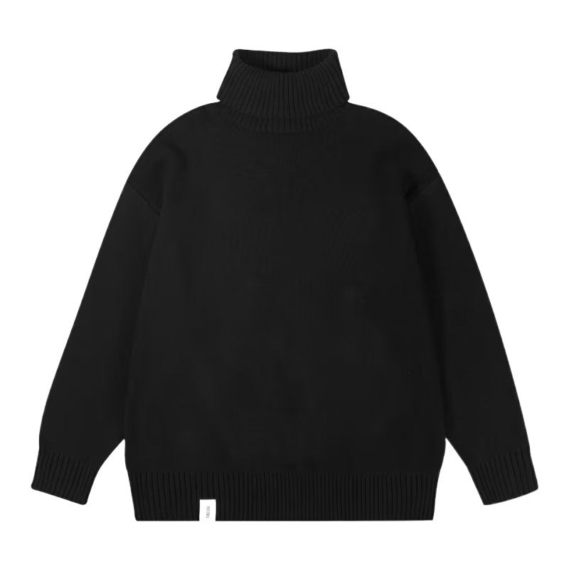 Damen Oversize-Rollkragenpullover aus weichem Baumwollmix mit gerippten Bündchen und verlängertem Saum Echoarchiv