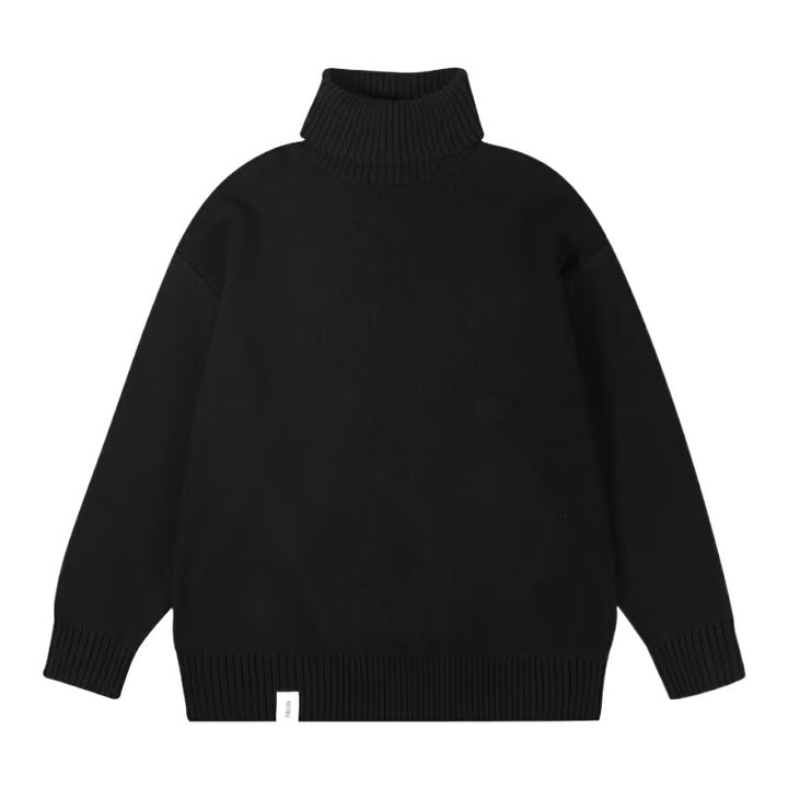 Damen Oversize-Rollkragenpullover aus weichem Baumwollmix mit gerippten Bündchen und verlängertem Saum Echoarchiv
