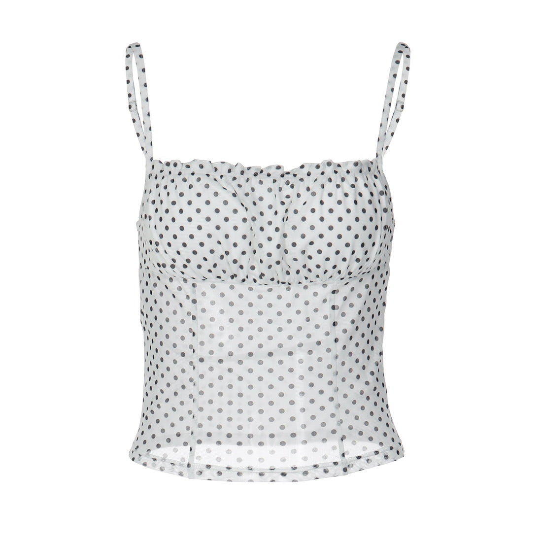 Damen Polka Dot Crop Top mit verstellbaren Trägern – Orélia