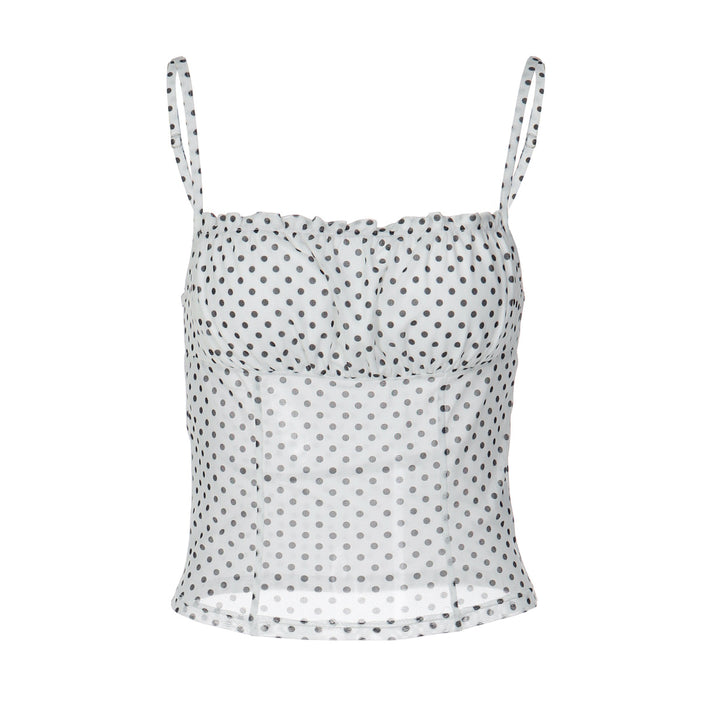 Damen Polka Dot Crop Top mit verstellbaren Trägern Echo Archiv