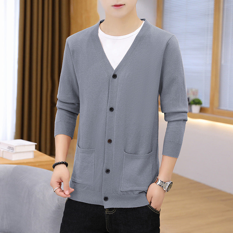 Herren eleganter leichter Strickcardigan mit Taschen Echoarchiv