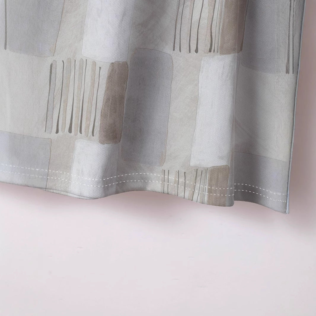 Herren Kurzarmhemd mit modernem geometrischem Muster und stilvollen Knopfdetails Echoarchiv