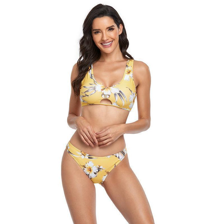 Damen Bikini-Set mit floralem Design und modernem Cut-Out Echo Archiv