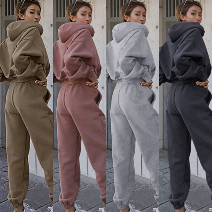 Damen nan oversized Freizeitanzug mit Kapuze und hoher Taille Echo Archiv