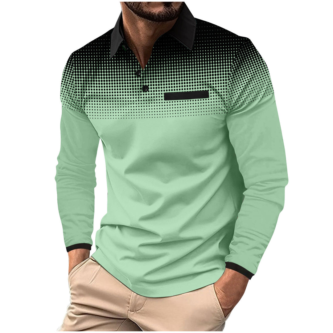 Herren Langarm Poloshirt mit modernen Designelementen Echoarchiv