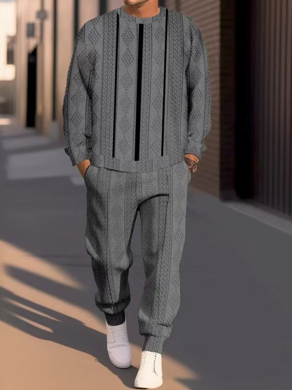 Herren legerer Sweatanzug mit modernem Streifenmuster und bequemen Details Echoarchiv