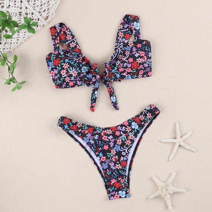 Damen Bikini-Set mit modischem Knotendesign und floralem Muster Echo Archiv