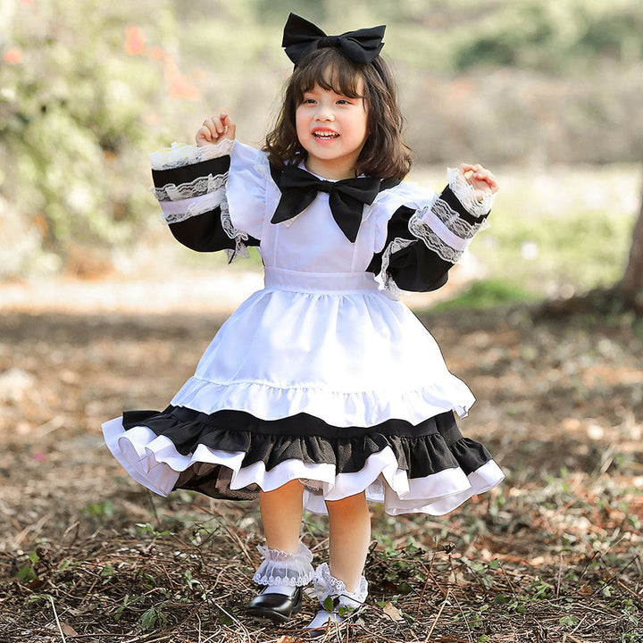 Mädchen niedliches Märchenhaftes Kleid mit Rüschen und Schleifen Echo Archiv
