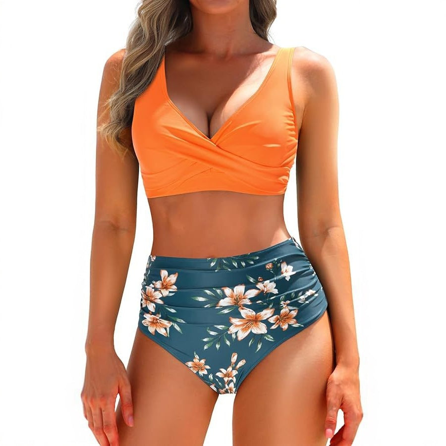 Damen Hochtailliertes Bikini-Set mit Wickeloberteil Echo Archiv 1782205596