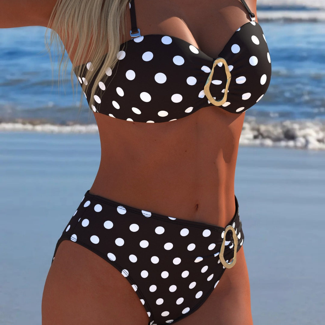 Damen Bikini-Set mit gepolstertem Balconette-Oberteil und hohem Höschen Echo Archiv