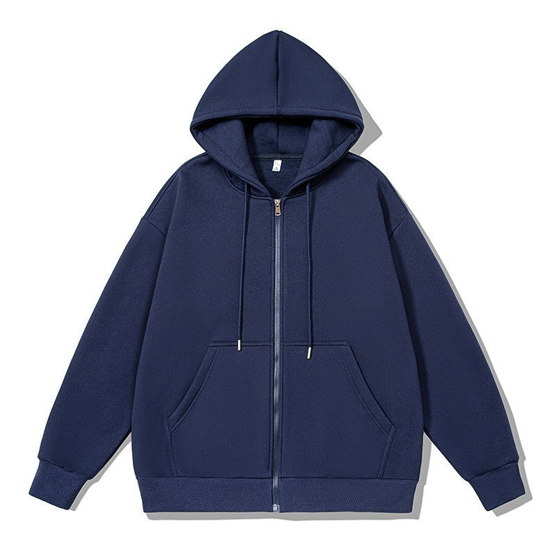 Unisex oversized Kapuzenjacke mit ausladendem Schulterschnitt, durchgehendem Reißverschluss und French-Terry Echo Archiv