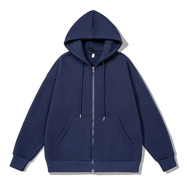 Unisex oversized Kapuzenjacke mit ausladendem Schulterschnitt, durchgehendem Reißverschluss und French-Terry Echo Archiv