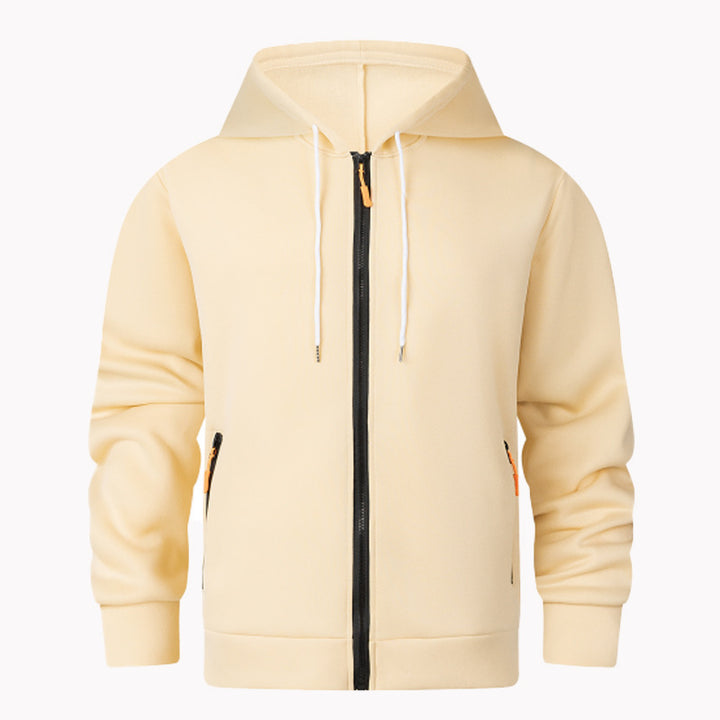 Herren sportlicher Fleece-Hoodie mit funktionalen Reißverschlusstaschen Echoarchiv