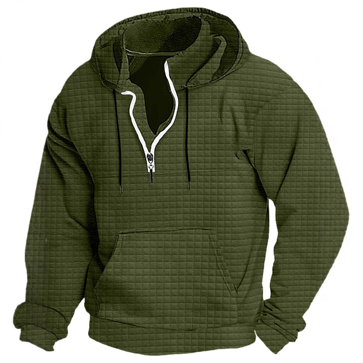 Herren Kapuzenpullover mit strukturiertem Design und praktischer Kängurutasche Echoarchiv