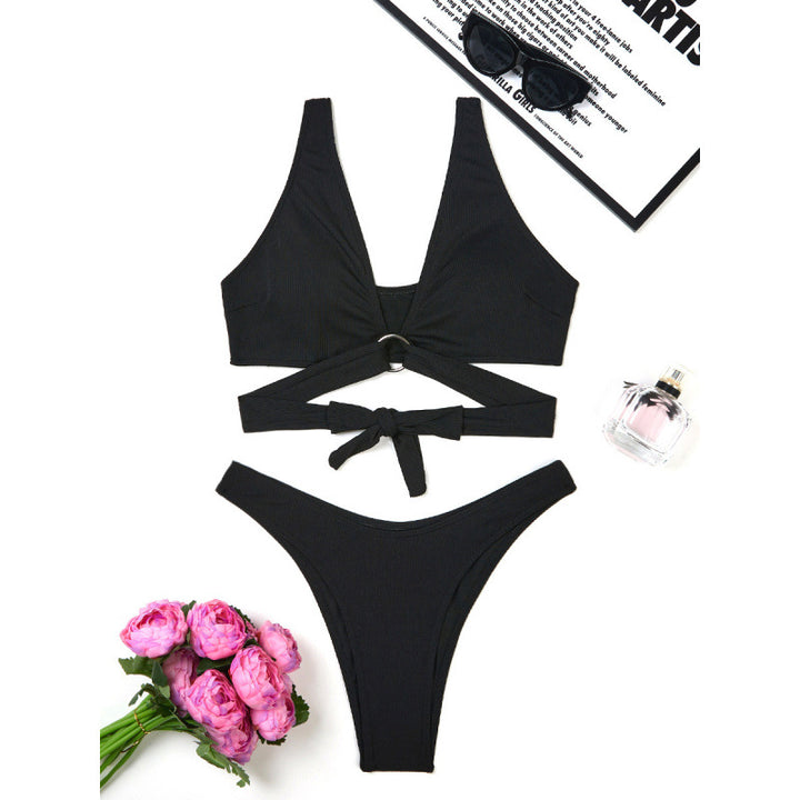 Damen Bikini-Set mit innovativem Schnitt und anpassbarem Knotendetail Echo Archiv