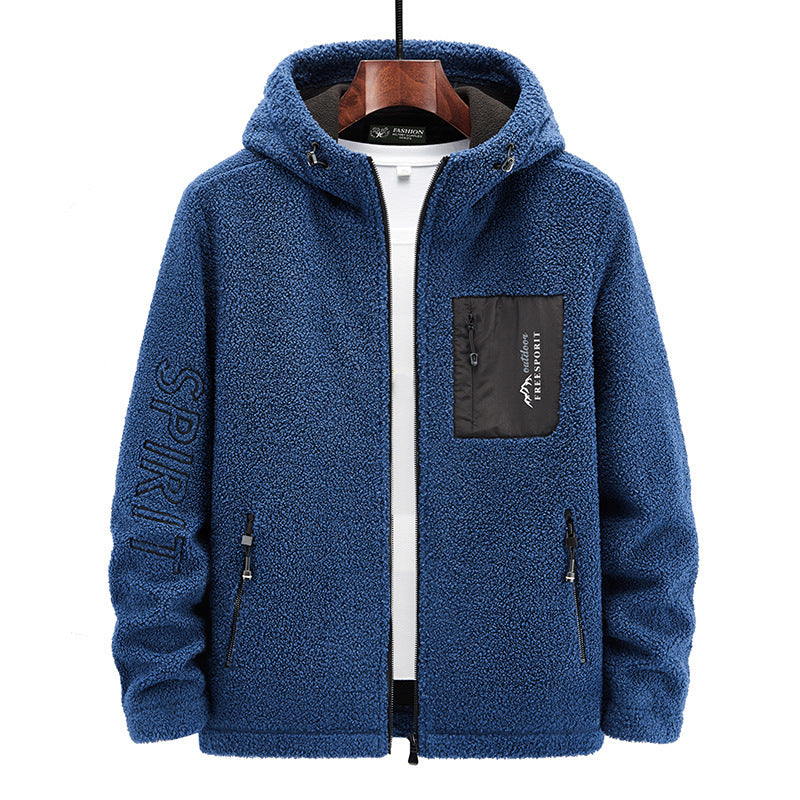 Herren Sherpa‑Fleece Kapuzenjacke mit Reißverschluss und Brusttasche Echo Archiv