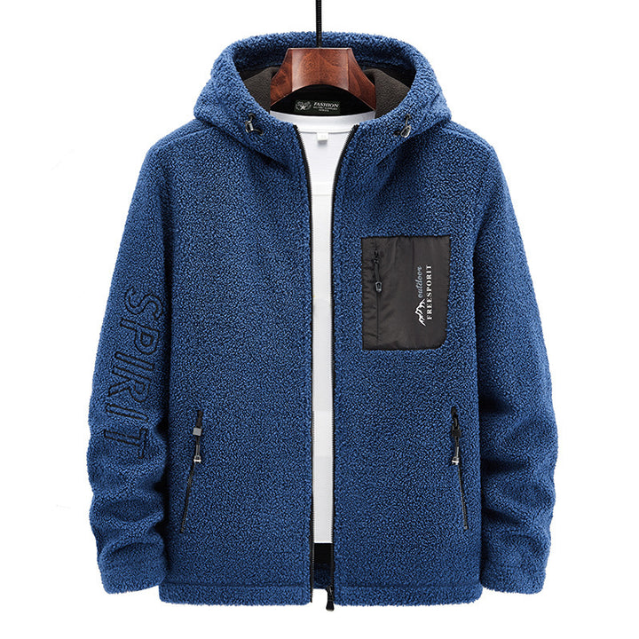 Herren Sherpa‑Fleece Kapuzenjacke mit Reißverschluss und Brusttasche Echo Archiv