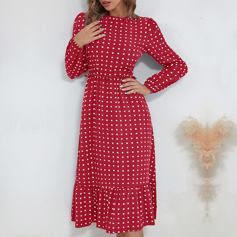 Damen Verspielt gemustertes Maxikleid mit Rüschendetails Echo Archiv