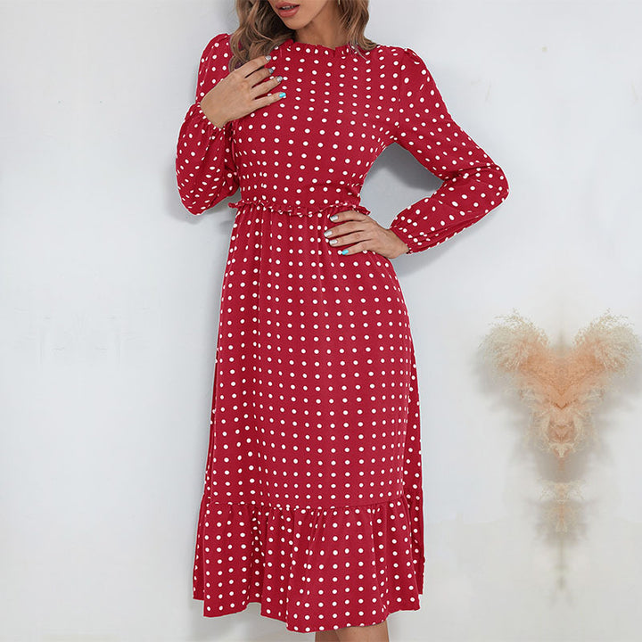 Damen Verspielt gemustertes Maxikleid mit Rüschendetails Echo Archiv
