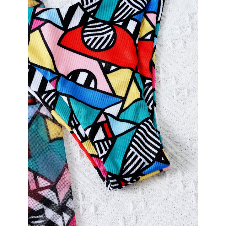 Damen Bikini-Set mit modischem Wickelrock und buntem Grafikdruck Echo Archiv