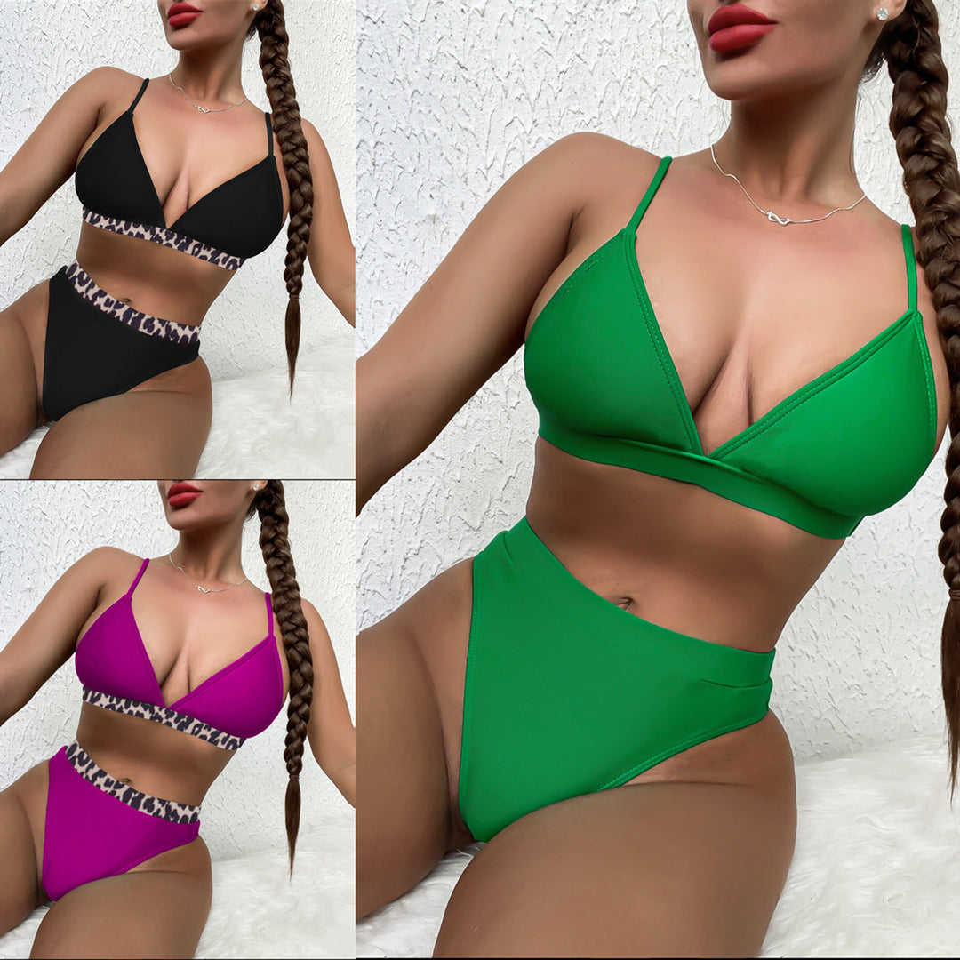 Damen modischer Triangel-Bikini mit Leopardenmuster Echo Archiv