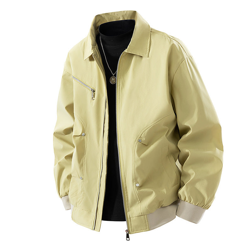 Herren Leichte Oversize-Bomberjacke aus winddichtem Nylon mit Reißverschluss, Brusttasche und Rippbündchen Echo Archiv