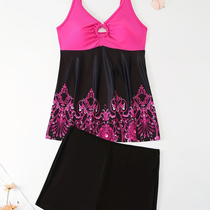 Damen Badeanzug-Set mit elegantem Muster und bequemen Shorts Echo Archiv