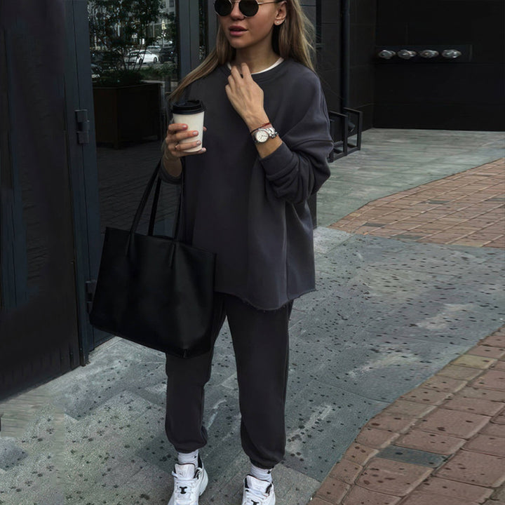 Damen kuscheliges oversized Sweatshirt und Jogginghose Set aus French Terry – Avérine