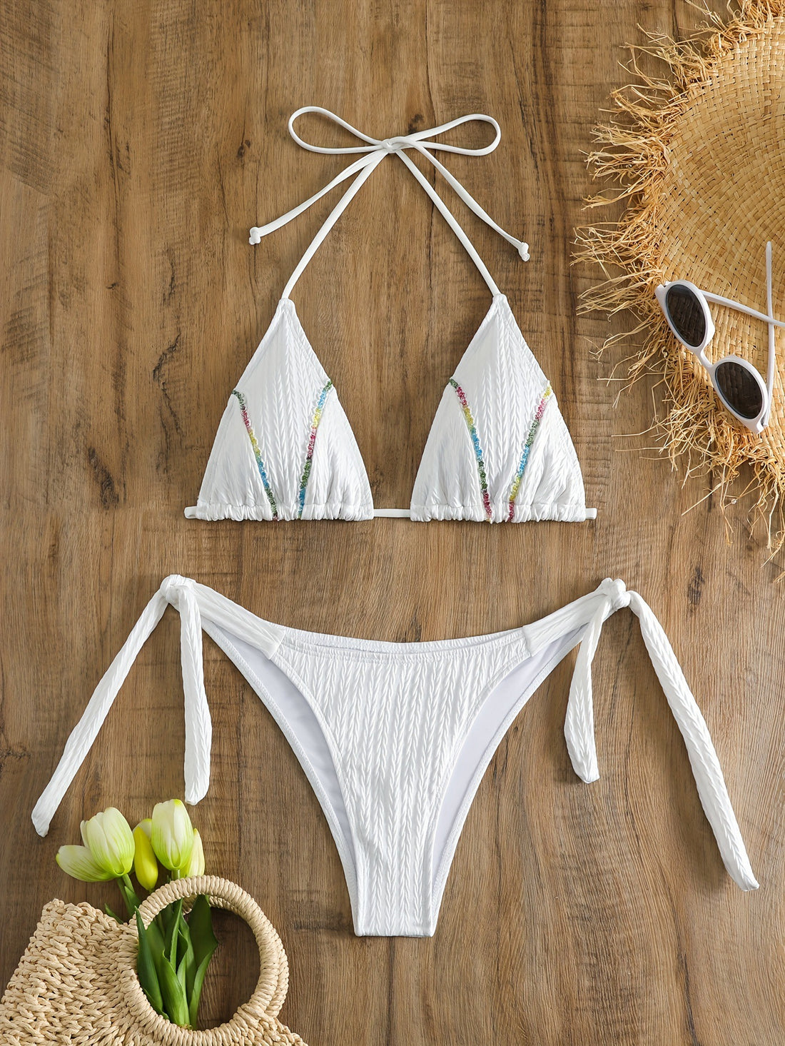 Damen Triangel-Bikini mit verspielten Bändern – Maréssa
