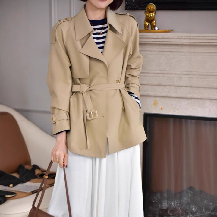 Damen Modische Trenchjacke mit Taillengürtel Echoarchiv