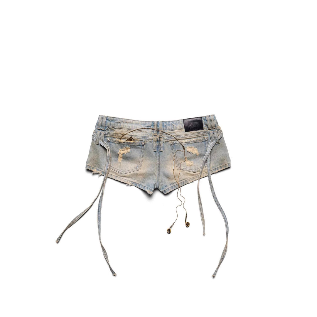 Damen Stylish Denim-Shorts mit verstellbarem Bund Echo Archiv