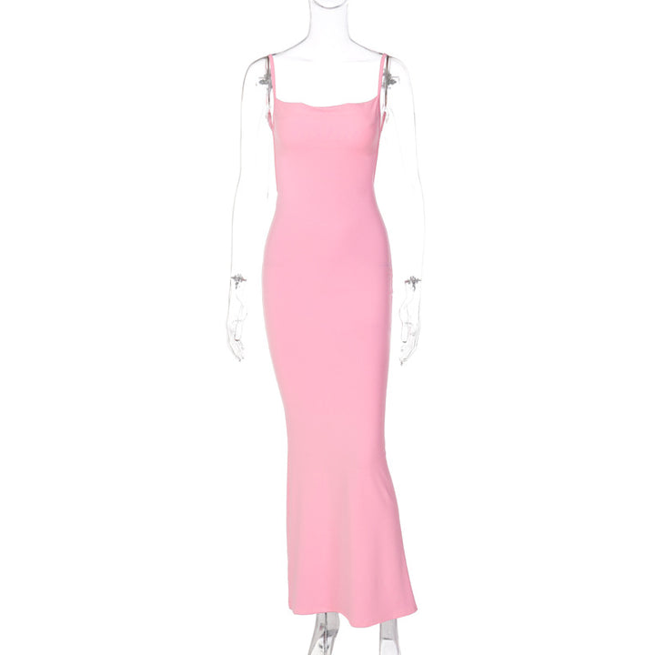 Damen Figurbetontes Langkleid mit schmalen Spaghetti-Trägern Echo Archiv
