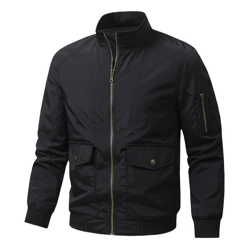 Herren Wind- und Wasserabweisende Urban-Bomberjacke mit Stehkragen und Mehrfach-Taschen Echo Archiv