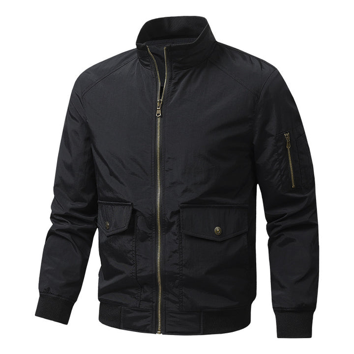 Herren Wind- und Wasserabweisende Urban-Bomberjacke mit Stehkragen und Mehrfach-Taschen Echo Archiv