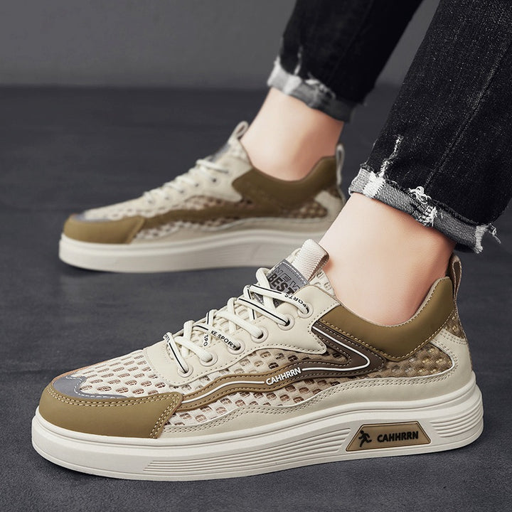 Herren atmungsaktive Wabenmesh-Street-Sneaker mit PU-Overlays, verstärkter Zehenkappe und profiliertem Gummirand Echo Archiv
