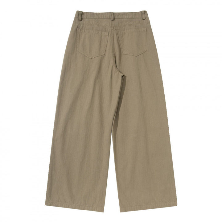 Damen Plissierte Bundfalten-Hose mit hohem Bund und weitem Bein Echo Archiv