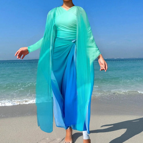 Damen Elegantes Strandkleid mit fließenden Ärmeln Echo Archiv