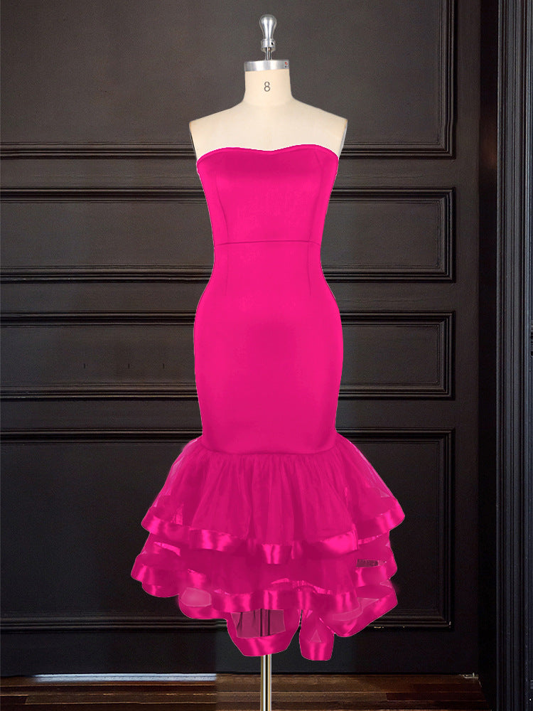 Damen Strapless Kleid mit voluminösem Rüschenrock Echo Archiv