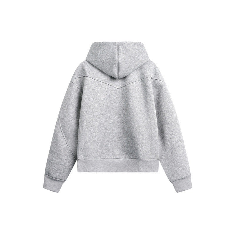 Unisex Oversize Kapuzen-Sweatjacke mit Zwei-Wege-Reißverschluss Echoarchiv