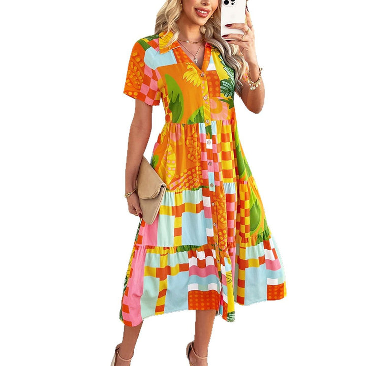 Damen Maxi-Kleid mit floralem Design und knackigem Schnitt Echo Archiv