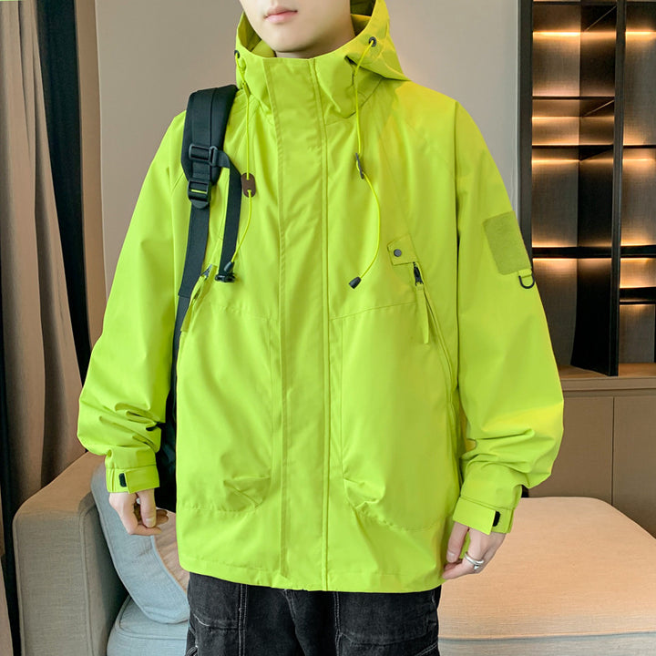 Herren lässige Outdoor-Jacke mit verstellbarer Kapuze und praktischen Taschen Echoarchiv