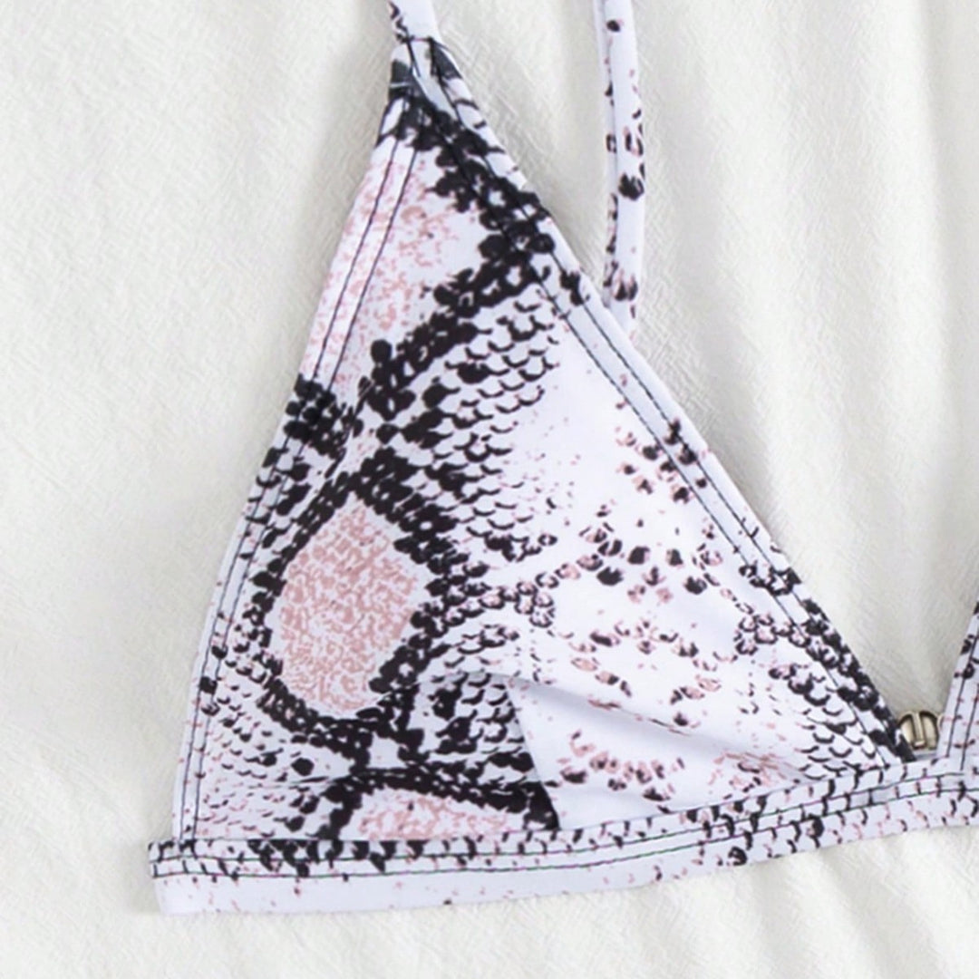 Damen modern geschnittenes Bikini-Set mit Schlangenmuster Echo Archiv