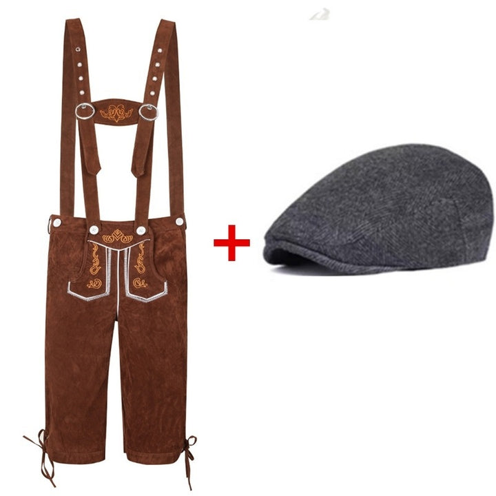 Herren nan Trachtenlederhose kniebund mit verstellbaren Hosenträgern und Filzhut Echo Archiv