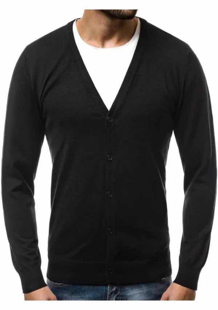 Herren nan Feinstrick-Cardigan mit V-Ausschnitt, schmaler Passform und durchgehender Knopfleiste Echo Archiv